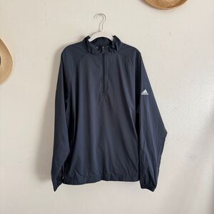 Adidas Black Windbreaker Lightweight Athletic Jacket L